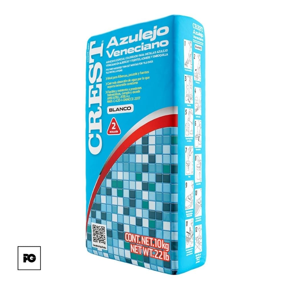 Adhesivo Crest Veneciano color blanco 10 kg.