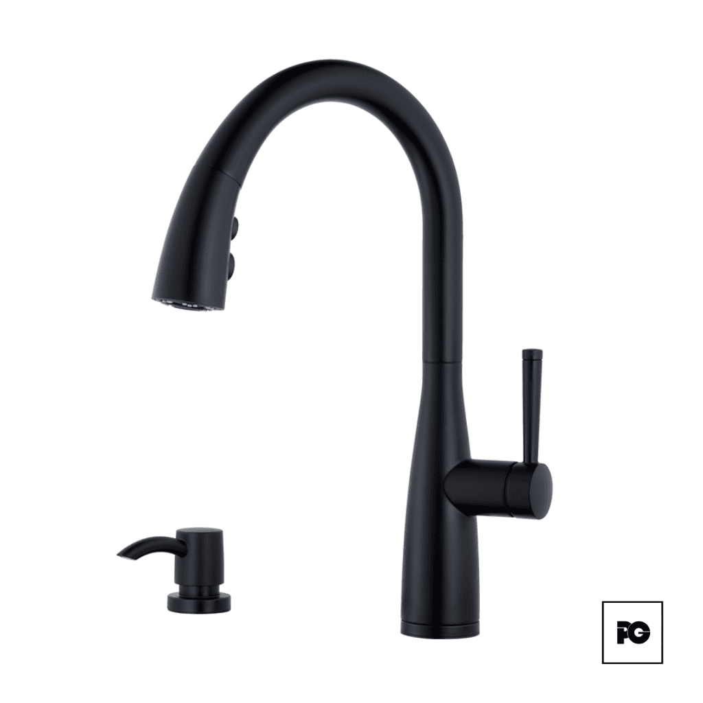 Monomando para Cocina Raya Color Negro Mate con Cuello Extraíble.